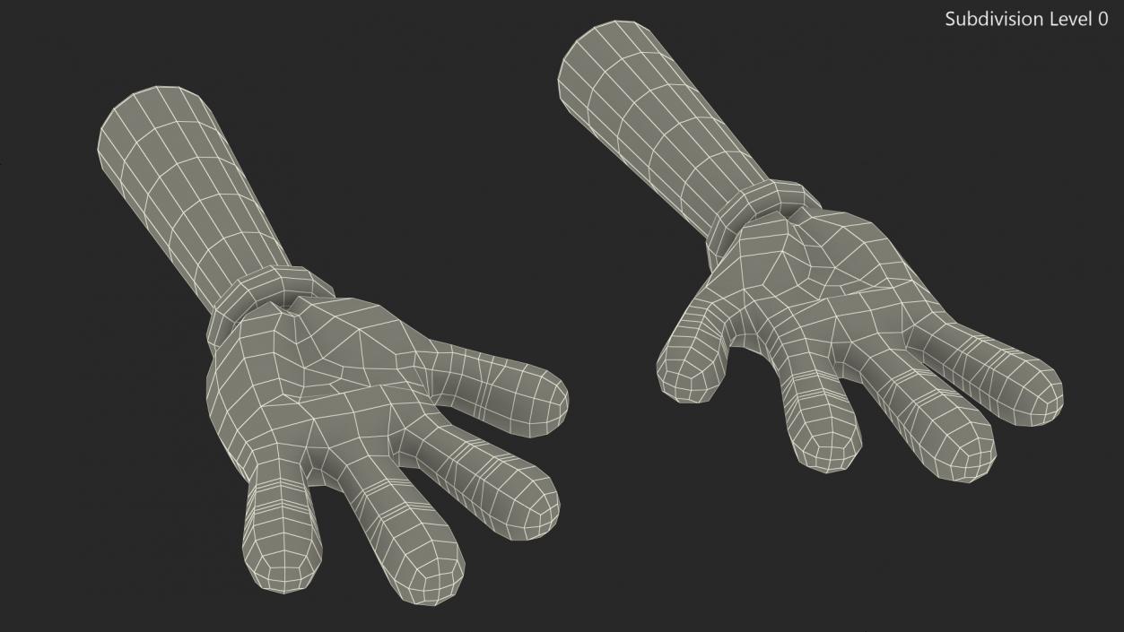 3D Cartoon Hands Wearing Gloves model