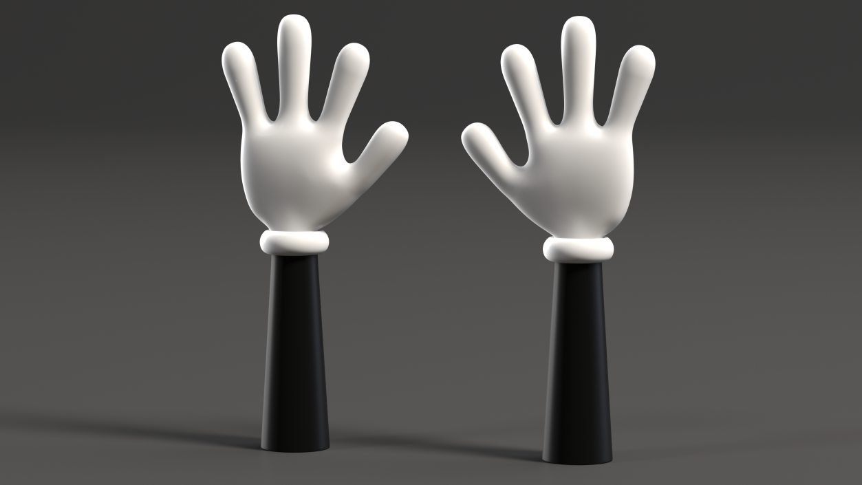 3D Cartoon Hands Wearing Gloves model