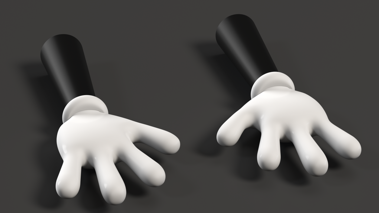 3D Cartoon Hands Wearing Gloves model