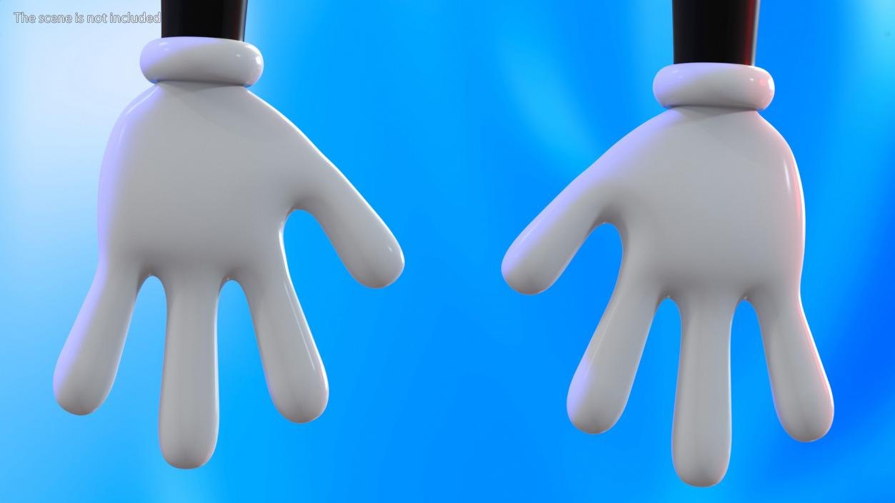 3D Cartoon Hands Wearing Gloves model