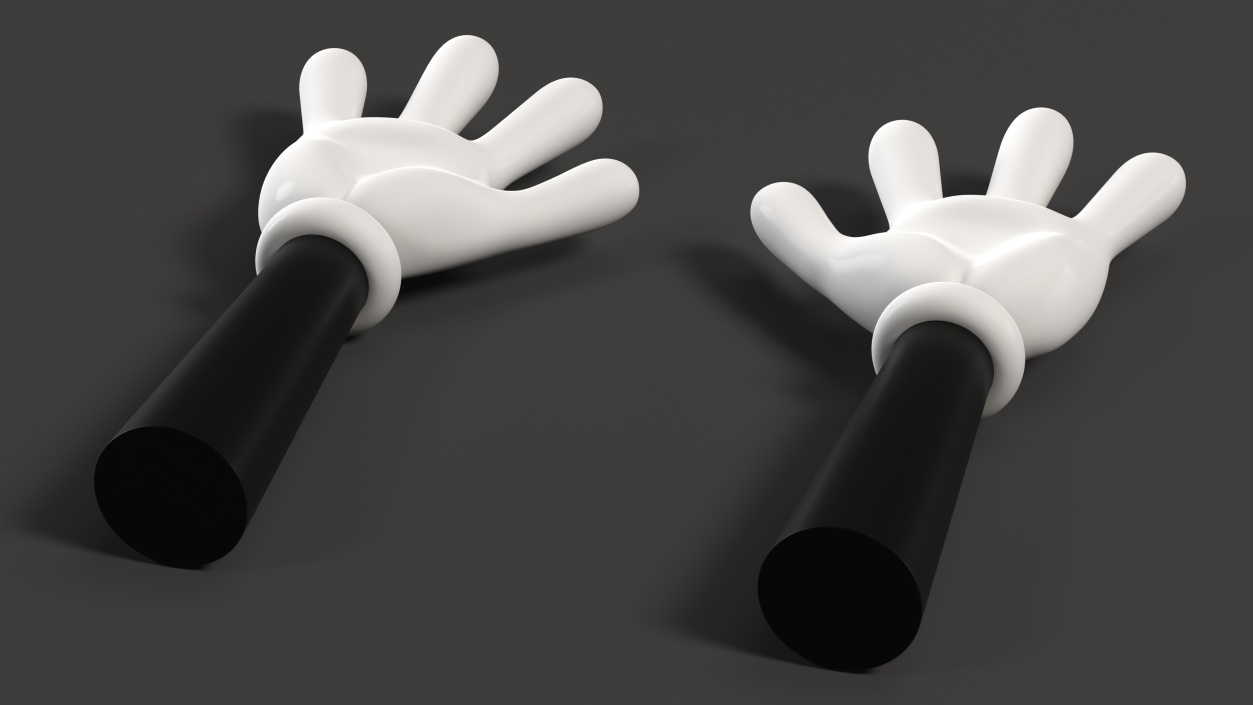 3D Cartoon Hands Wearing Gloves model