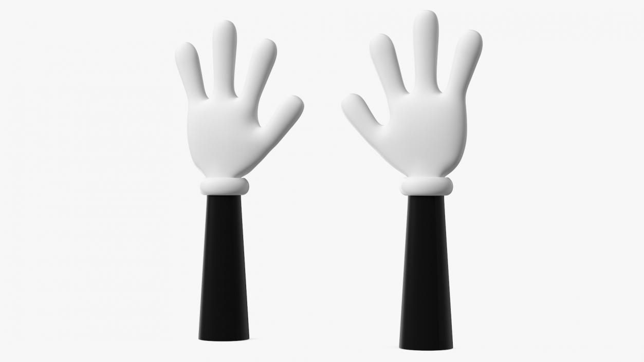 3D Cartoon Hands Wearing Gloves model