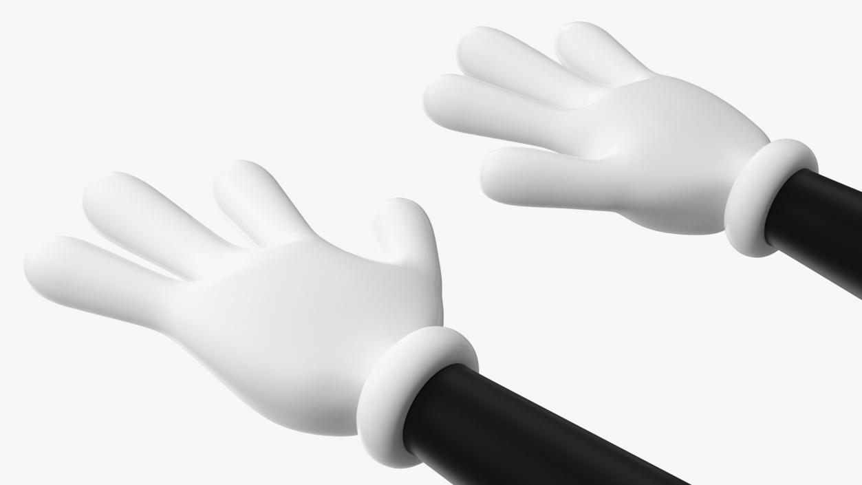 3D Cartoon Hands Wearing Gloves model