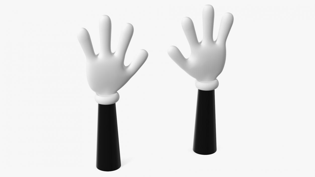 3D Cartoon Hands Wearing Gloves model