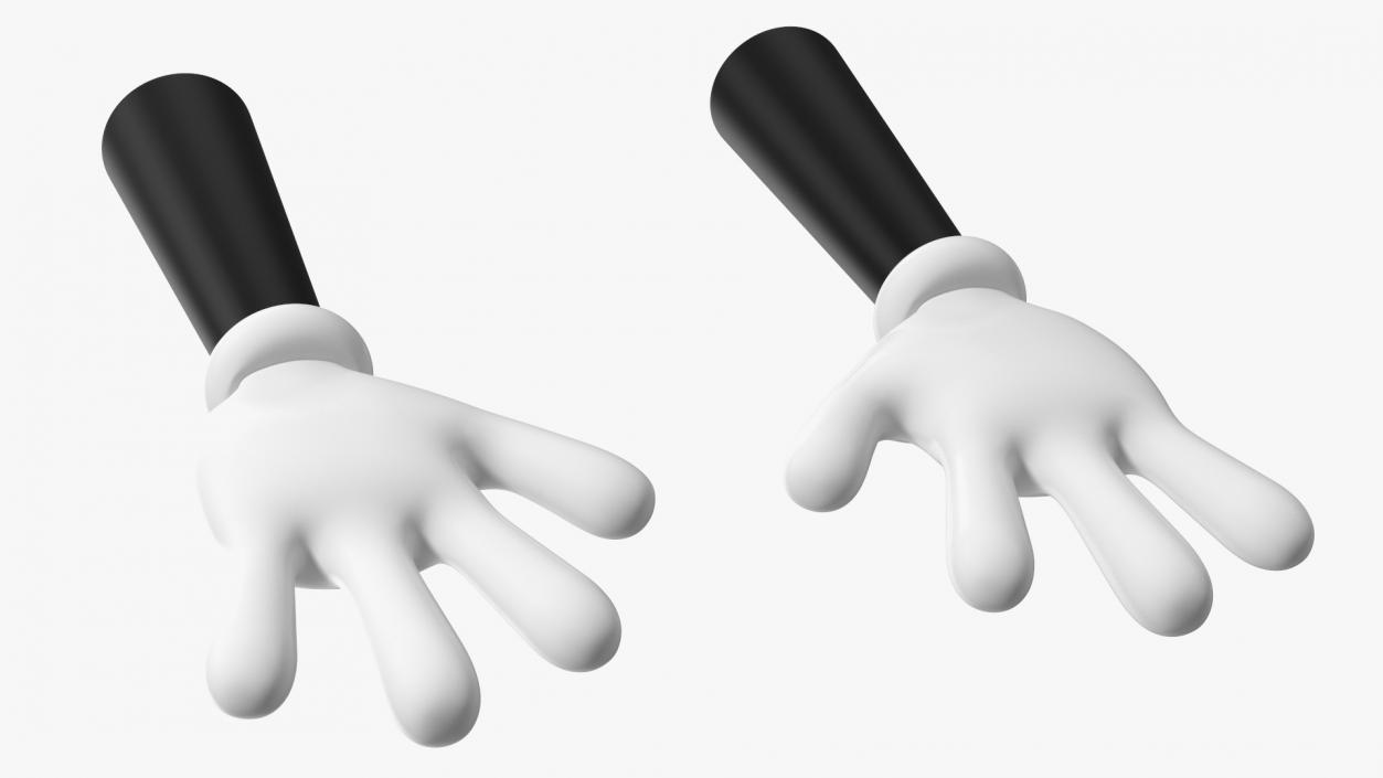 3D Cartoon Hands Wearing Gloves model