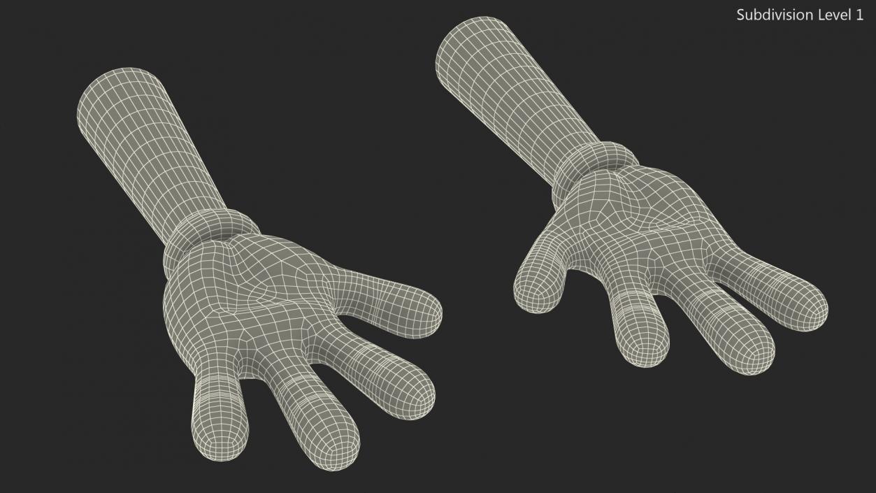 3D Cartoon Hands Wearing Gloves model