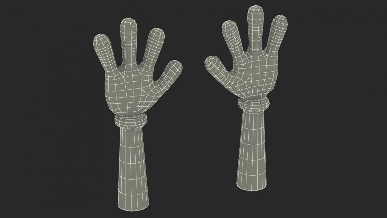 3D Cartoon Hands Wearing Gloves model