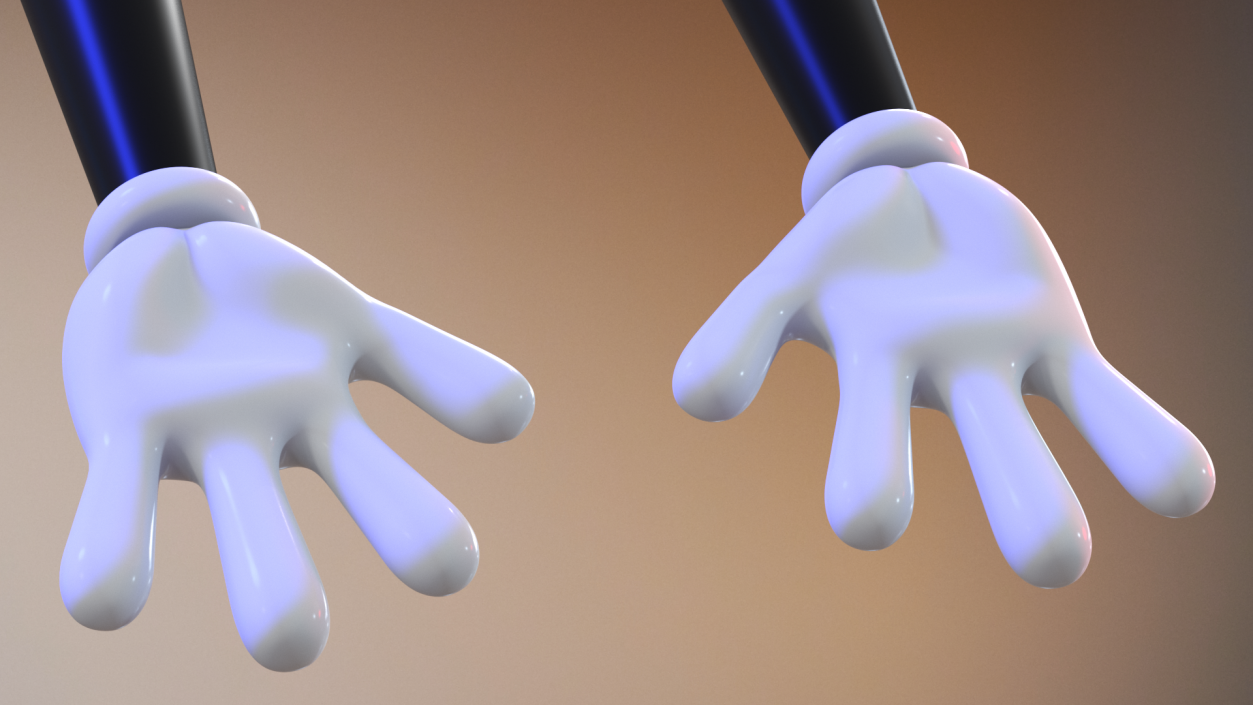 3D Cartoon Hands Wearing Gloves model