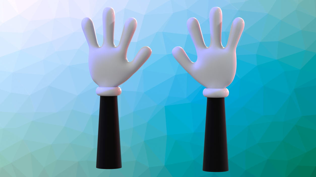 3D Cartoon Hands Wearing Gloves model