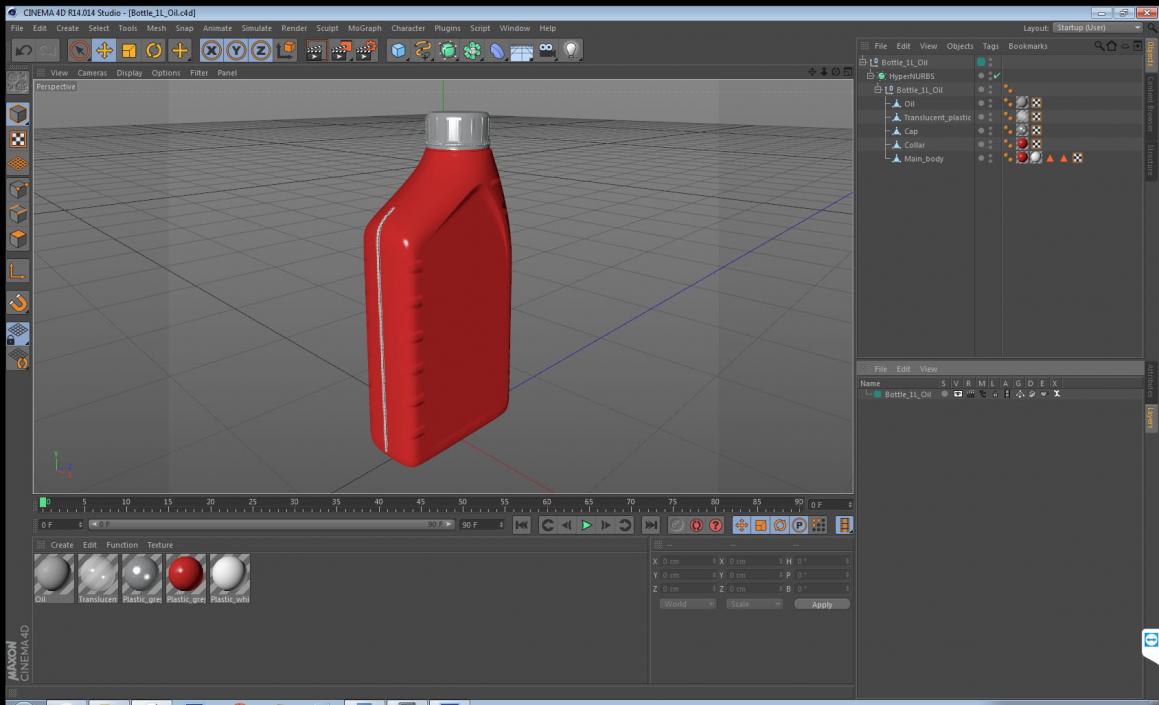 3D Bottle 1L Oil model