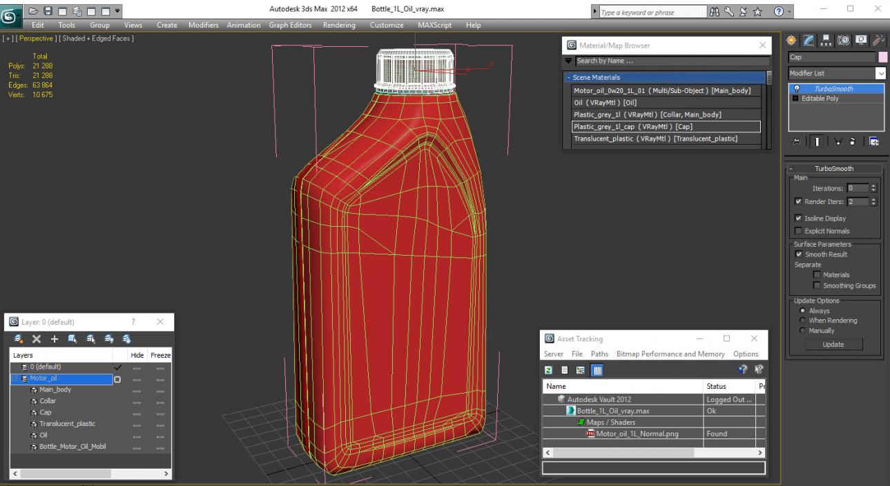 3D Bottle 1L Oil model