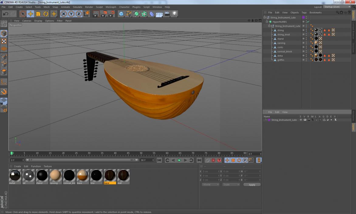 String Instrument Lute 3D