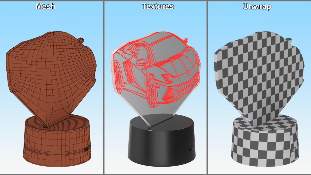 3D Optical Illusion 3D Lamps Collection 2 model