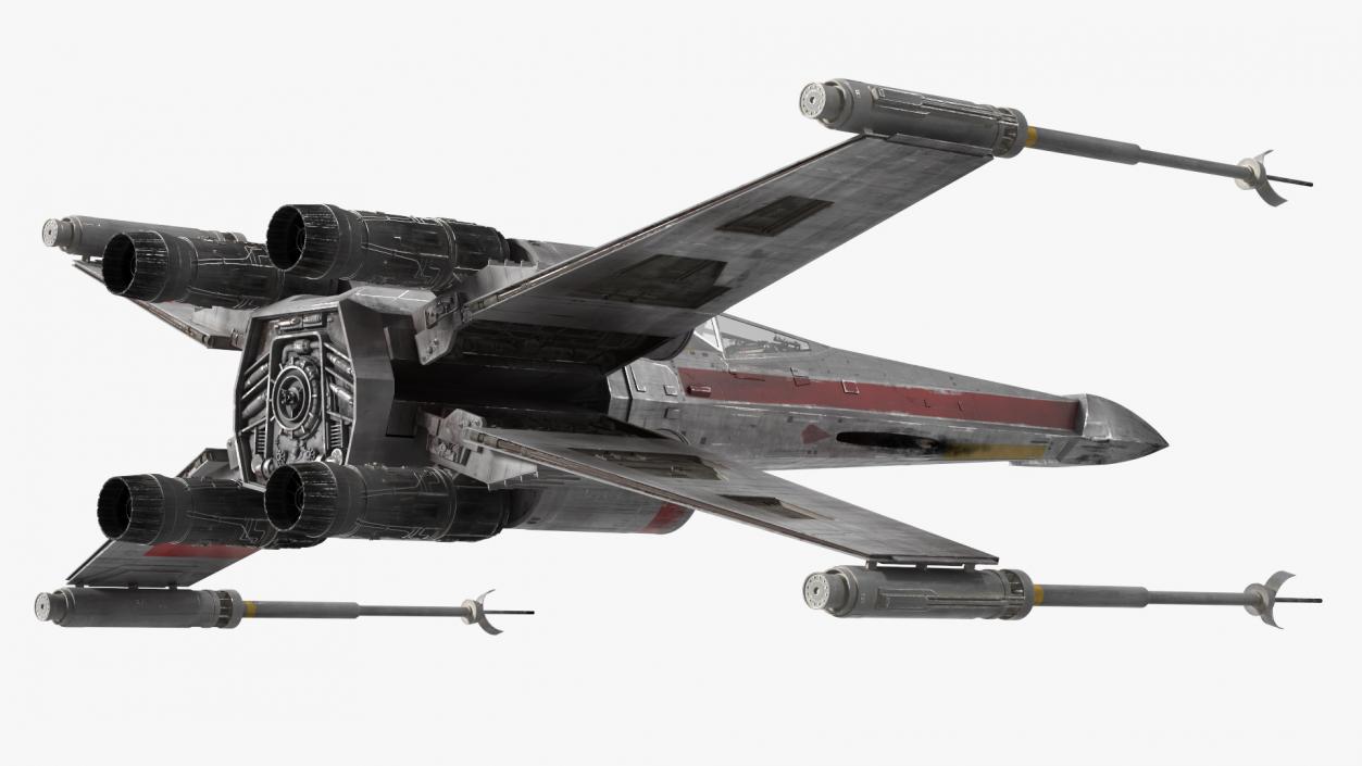 3D model Space Fighter X-Wing Starship with R2-D2