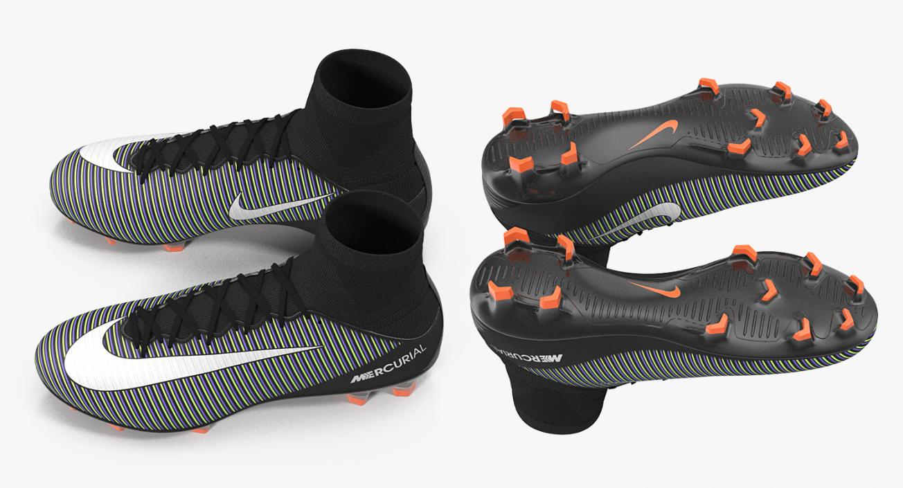 3D Black Nike Mercurial Veloce Football Cleats model