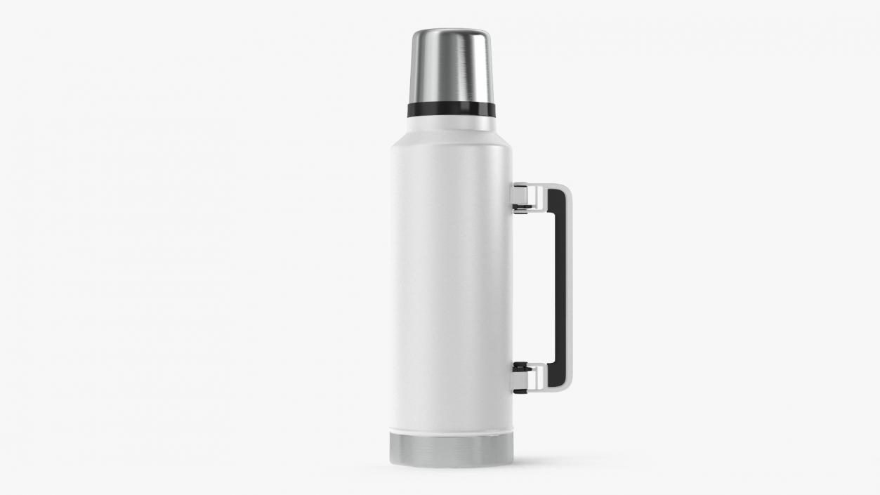 Stainless Steel Vacuum Bottle White 2 3D