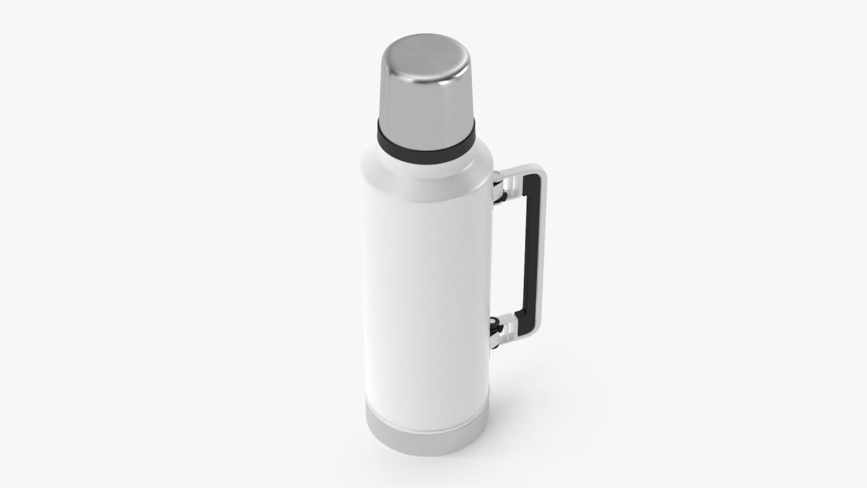 Stainless Steel Vacuum Bottle White 2 3D