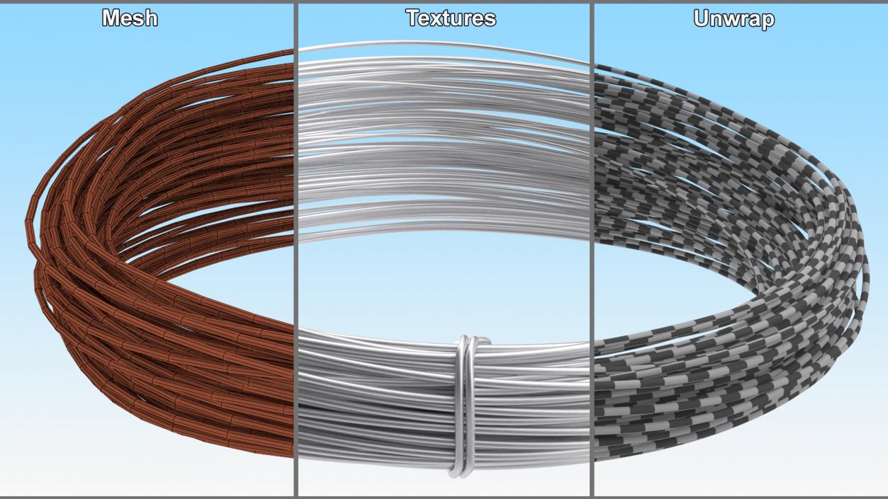 Aluminium Wire Coil Half 3D model