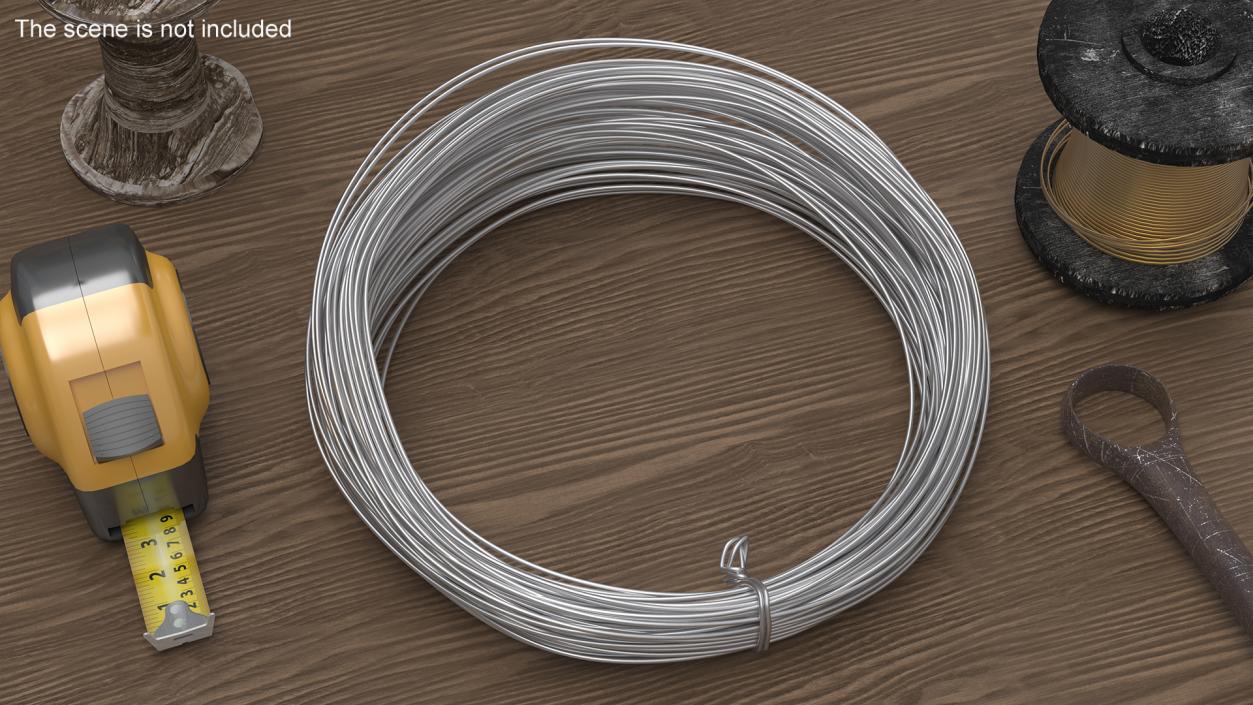 Aluminium Wire Coil Half 3D model