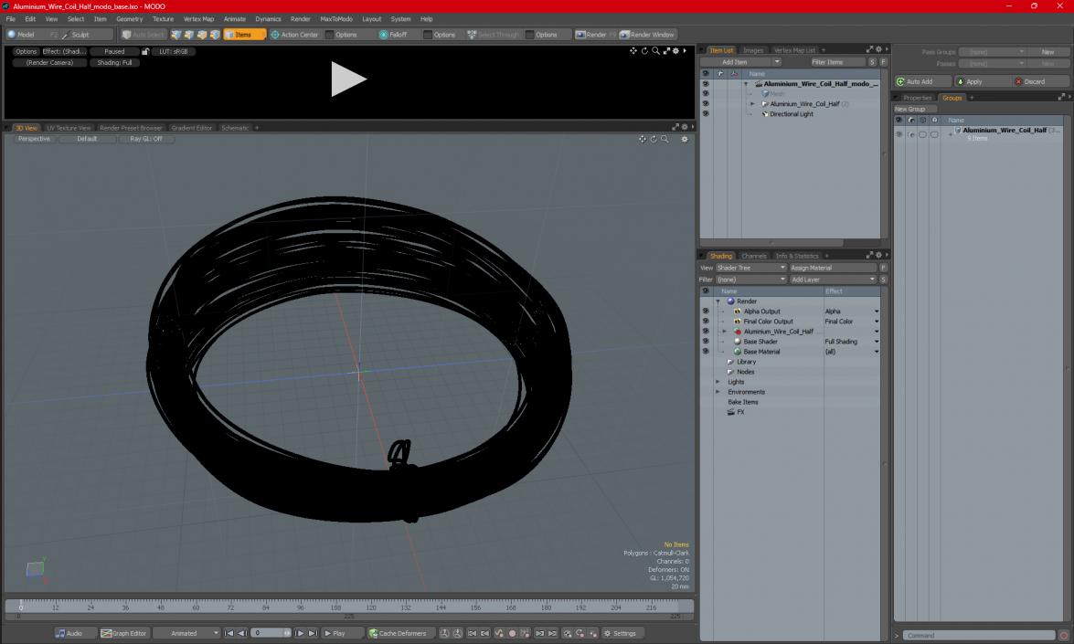 Aluminium Wire Coil Half 3D model