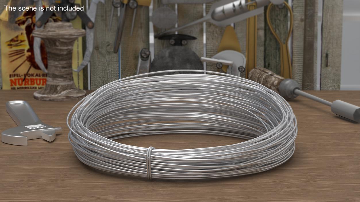 Aluminium Wire Coil Half 3D model