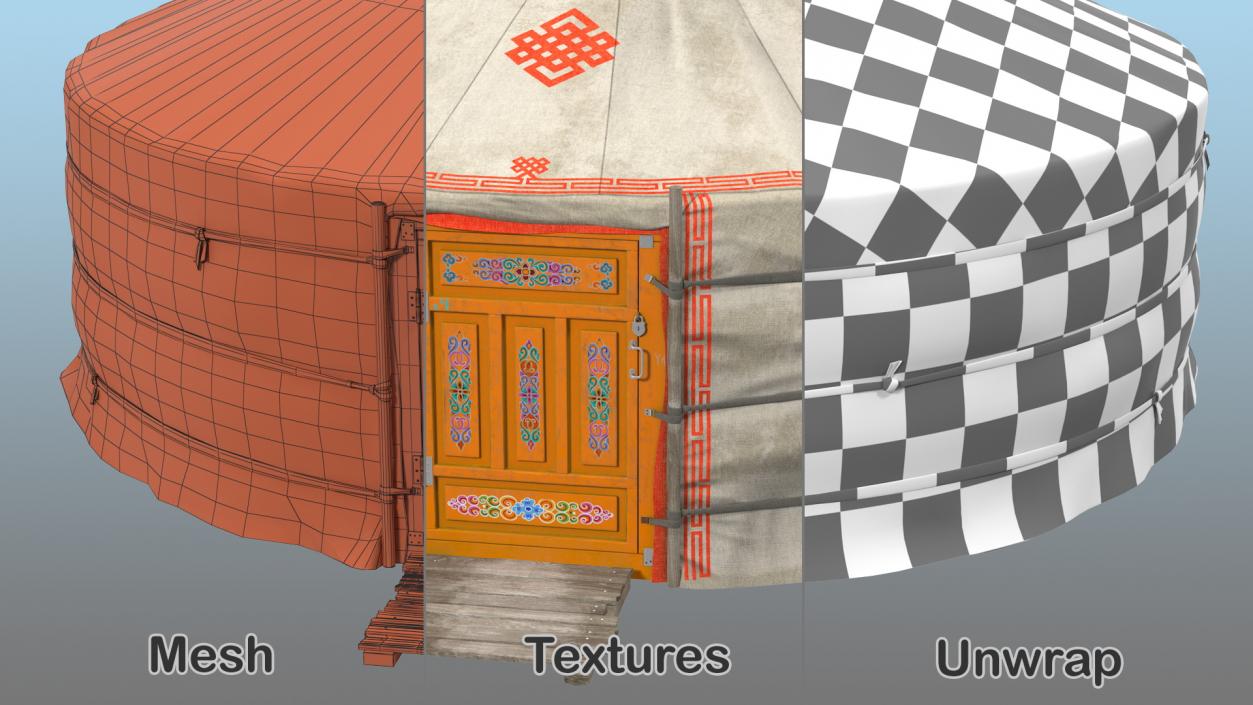 Yurt of Mongolian Nomads 3D model