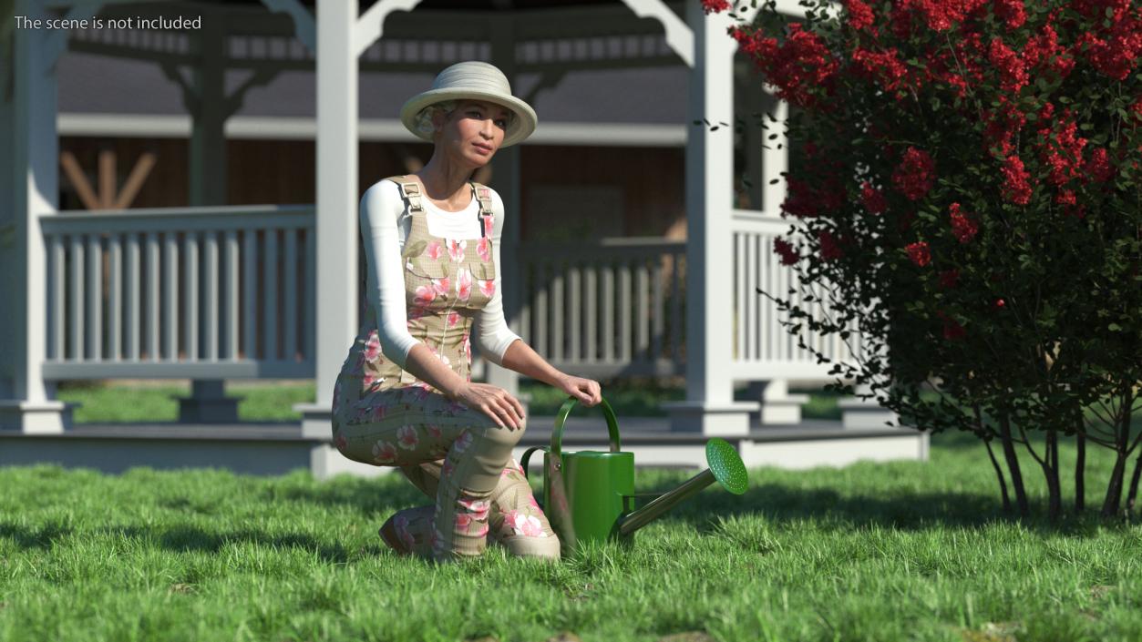 Gardener Asian Woman Rigged 3D