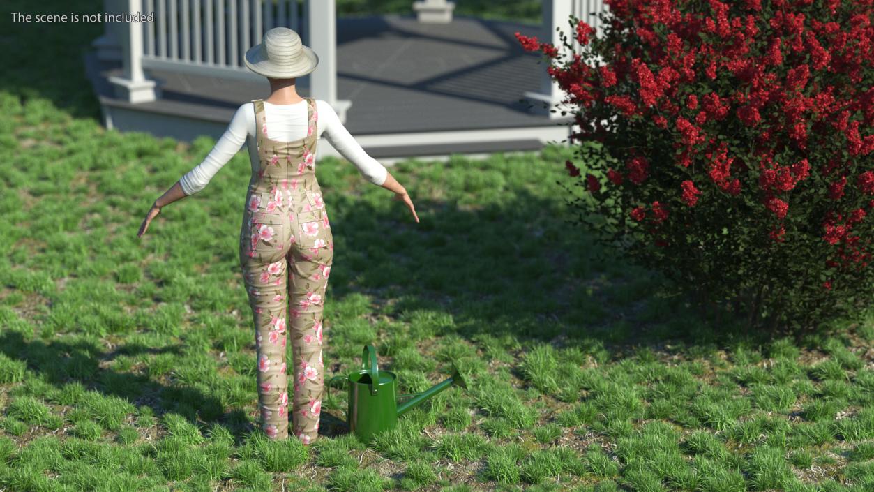 Gardener Asian Woman Rigged 3D