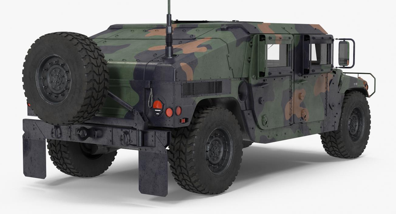 Humvee M1151 Rigged Camo 3D model