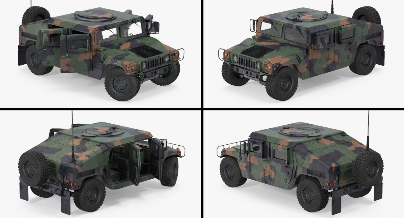 Humvee M1151 Rigged Camo 3D model