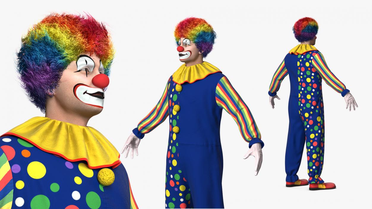 3D Funny Clown Costume Fur model