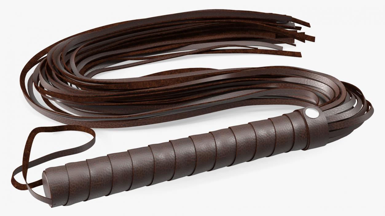 3D Folded Short Whip Brown Leather