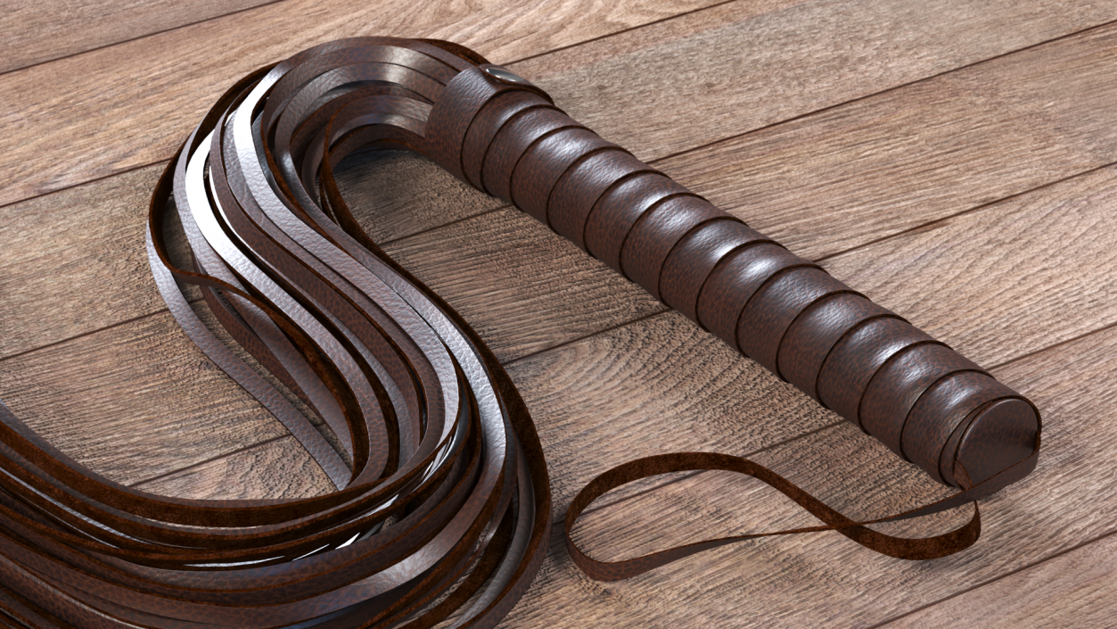 3D Folded Short Whip Brown Leather