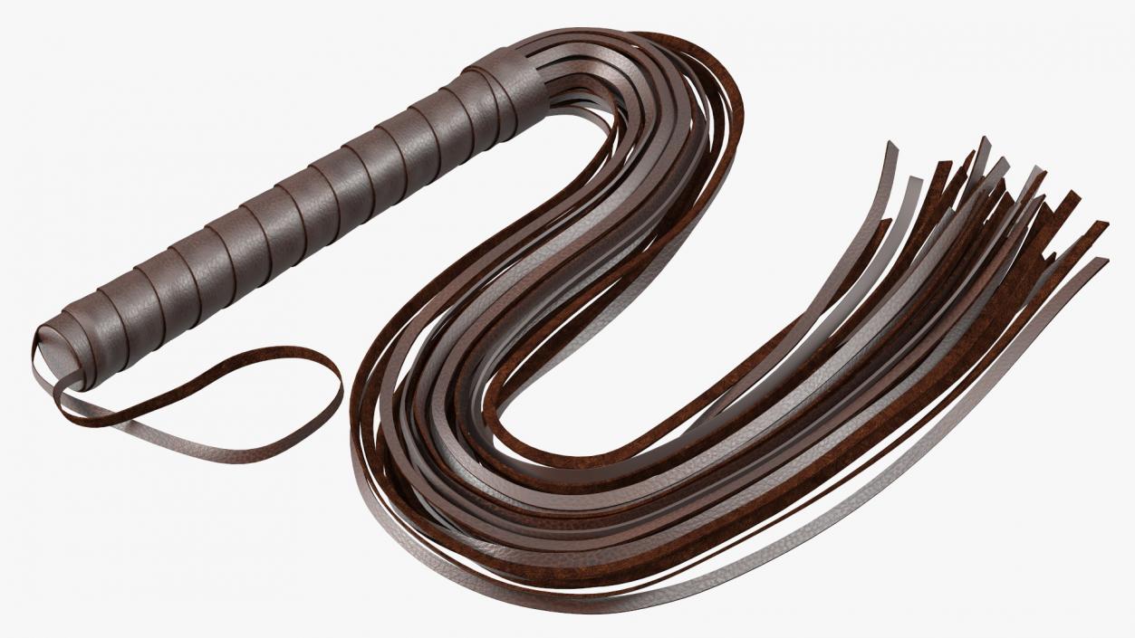 3D Folded Short Whip Brown Leather