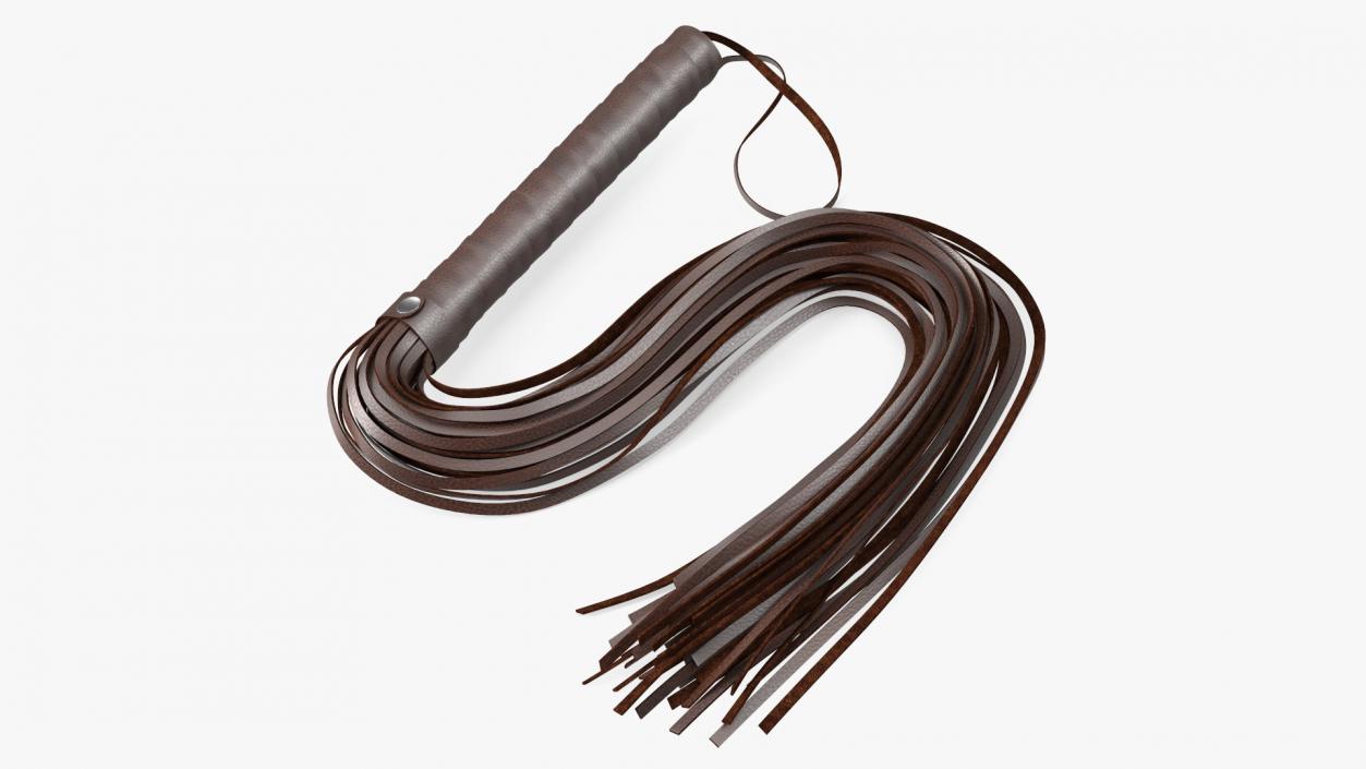 3D Folded Short Whip Brown Leather