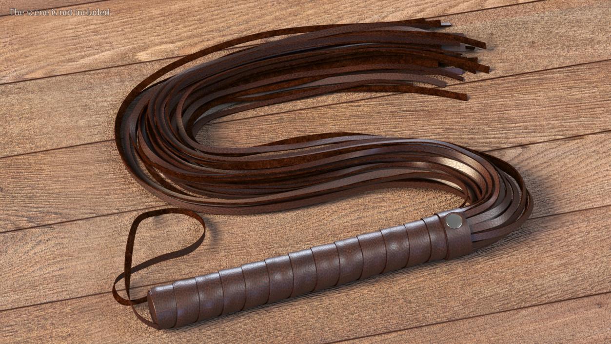 3D Folded Short Whip Brown Leather