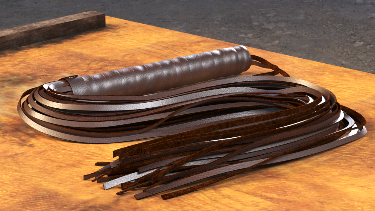 3D Folded Short Whip Brown Leather