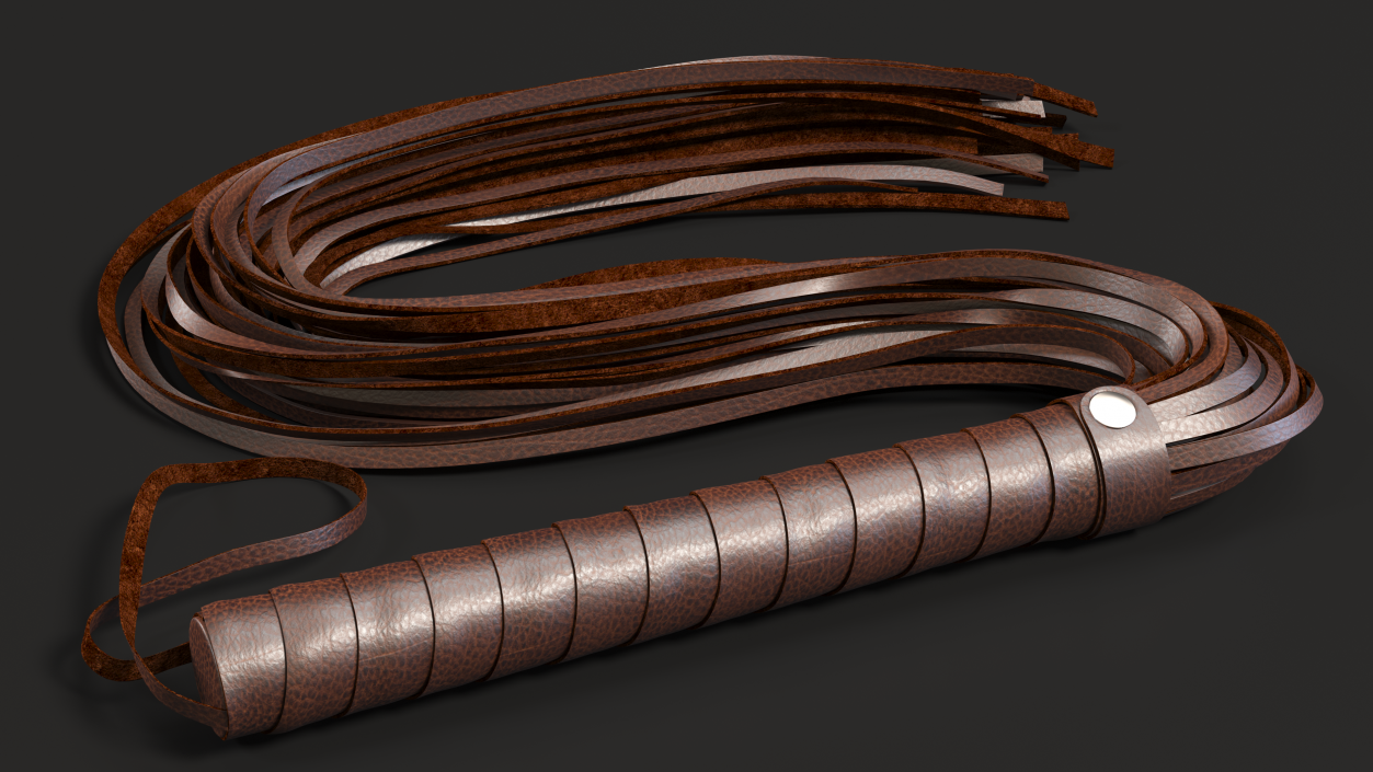 3D Folded Short Whip Brown Leather