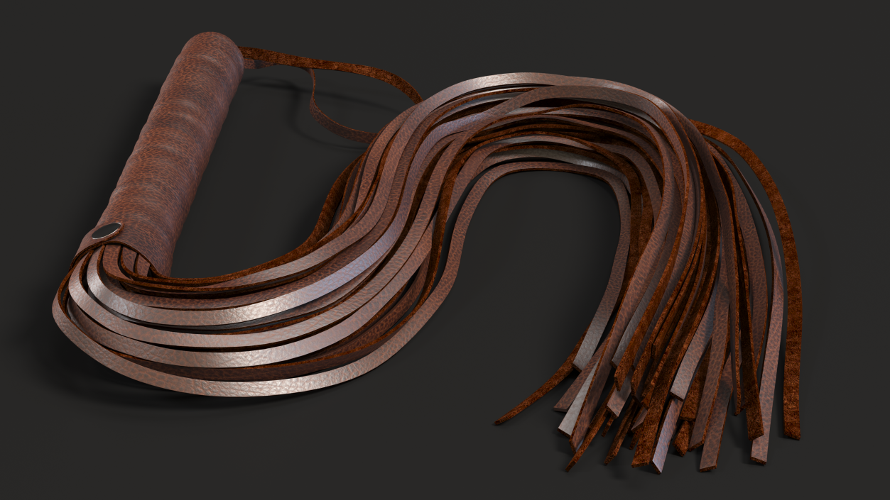 3D Folded Short Whip Brown Leather