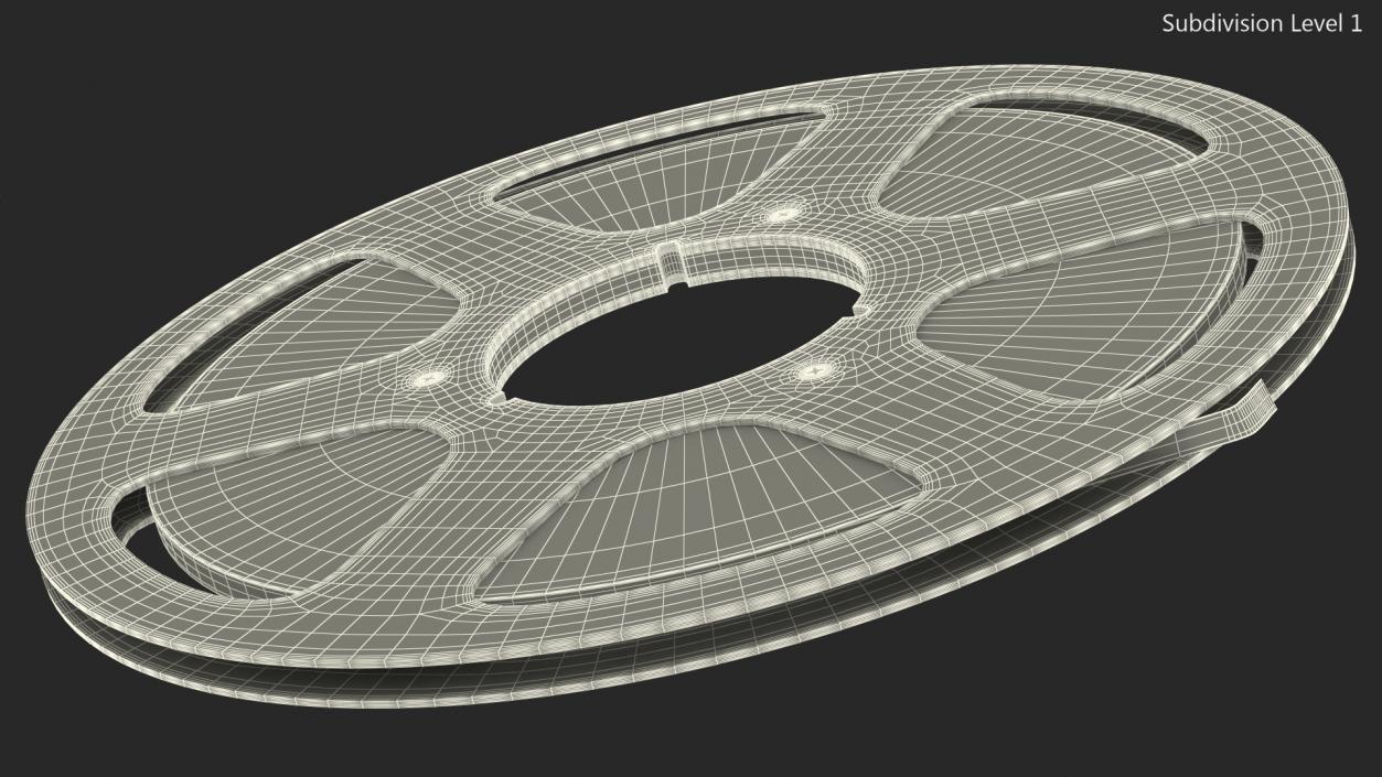 Audio Reel to Reel Spool with Tape 3D model