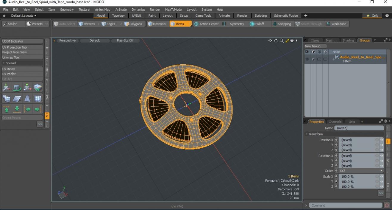 Audio Reel to Reel Spool with Tape 3D model