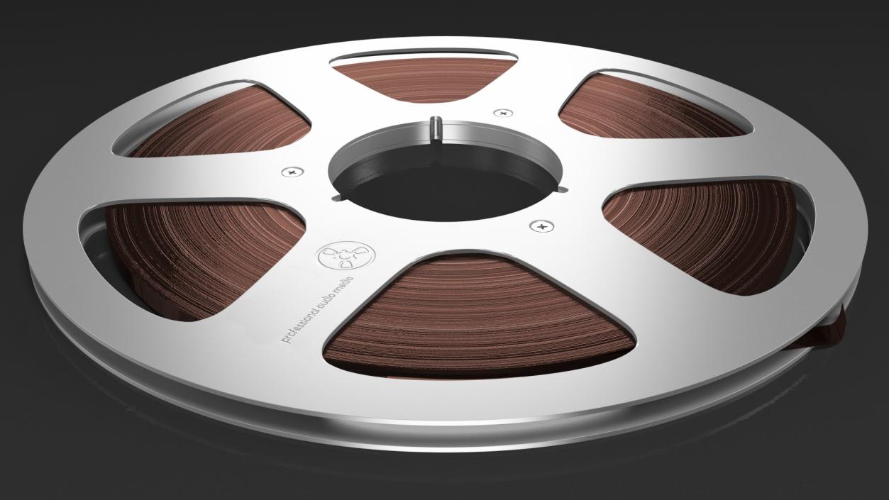 Audio Reel to Reel Spool with Tape 3D model