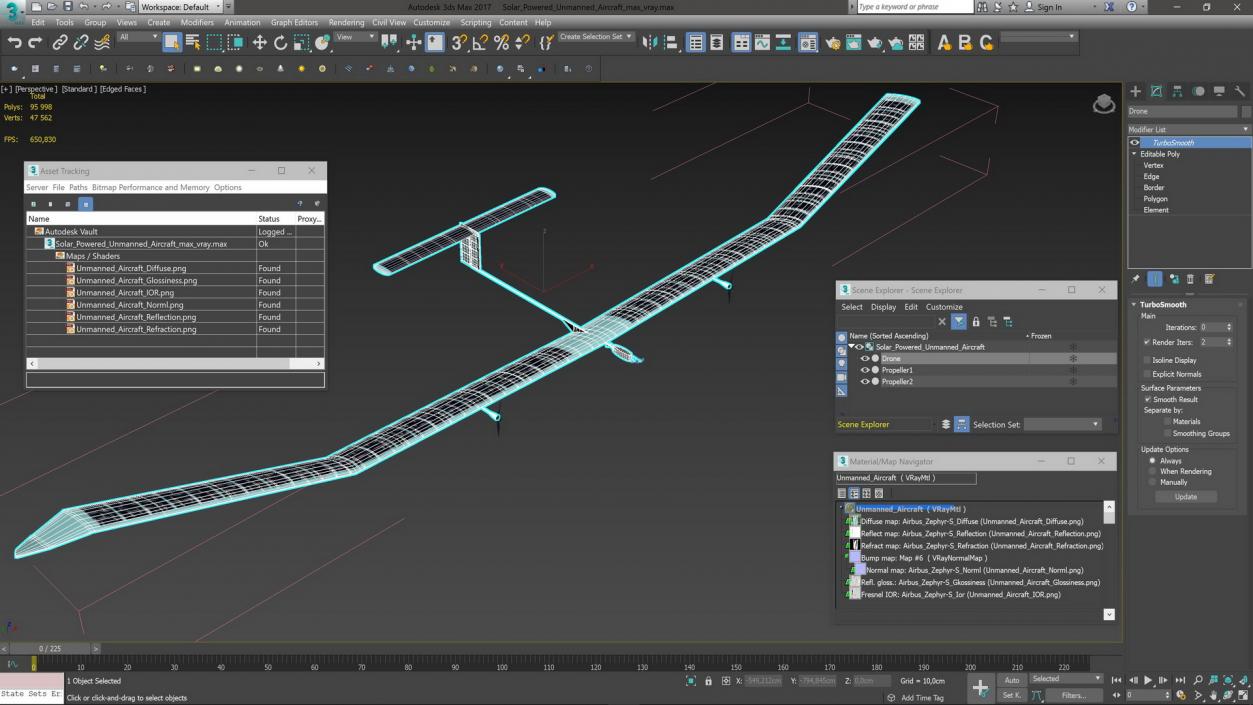 3D Solar Powered Unmanned Aircraft