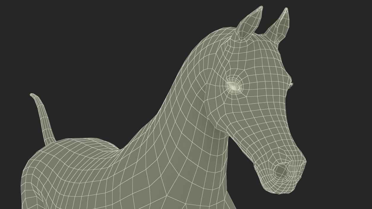 3D Walking Arabian Horse Gray Dappled Fur model