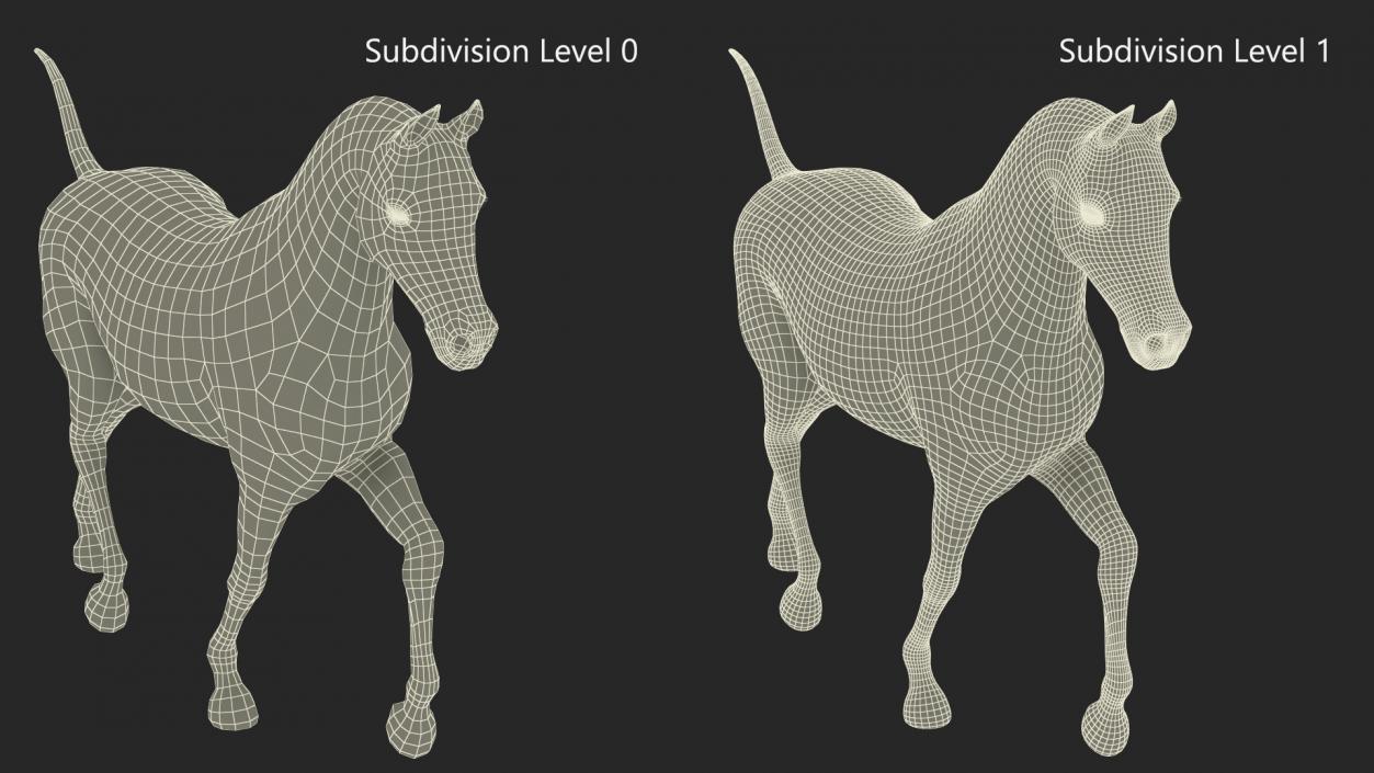 3D Walking Arabian Horse Gray Dappled Fur model