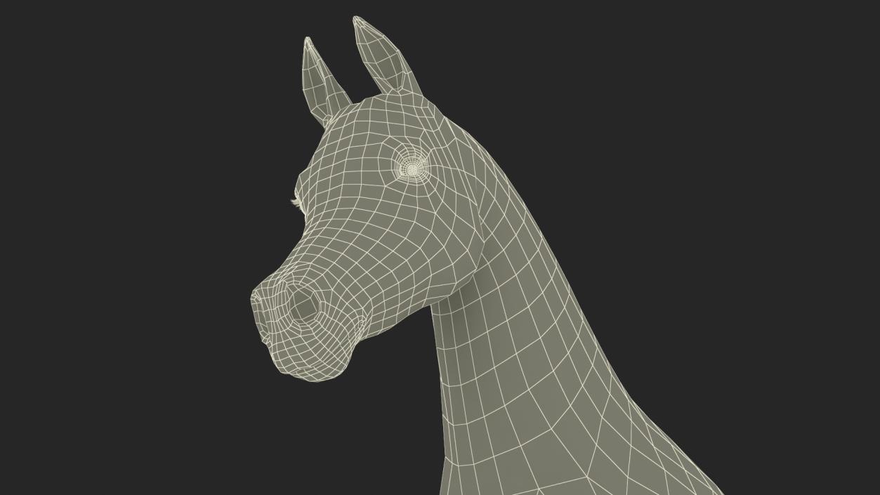 3D Walking Arabian Horse Gray Dappled Fur model