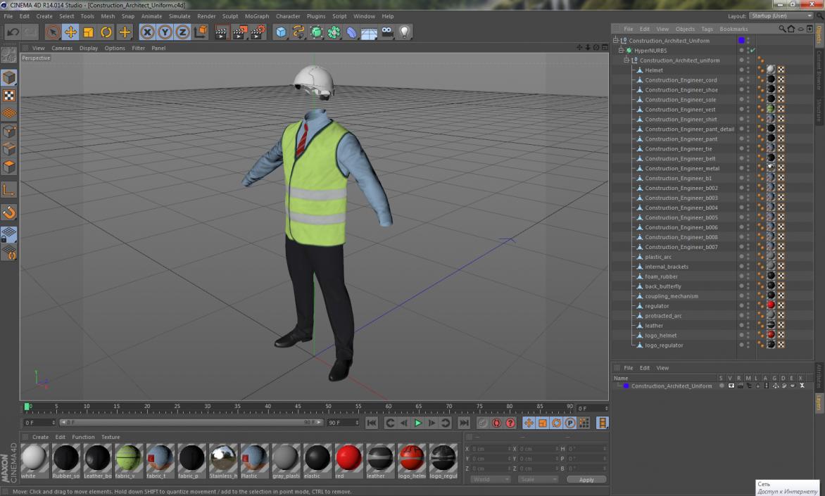 3D model Construction Architect Uniform