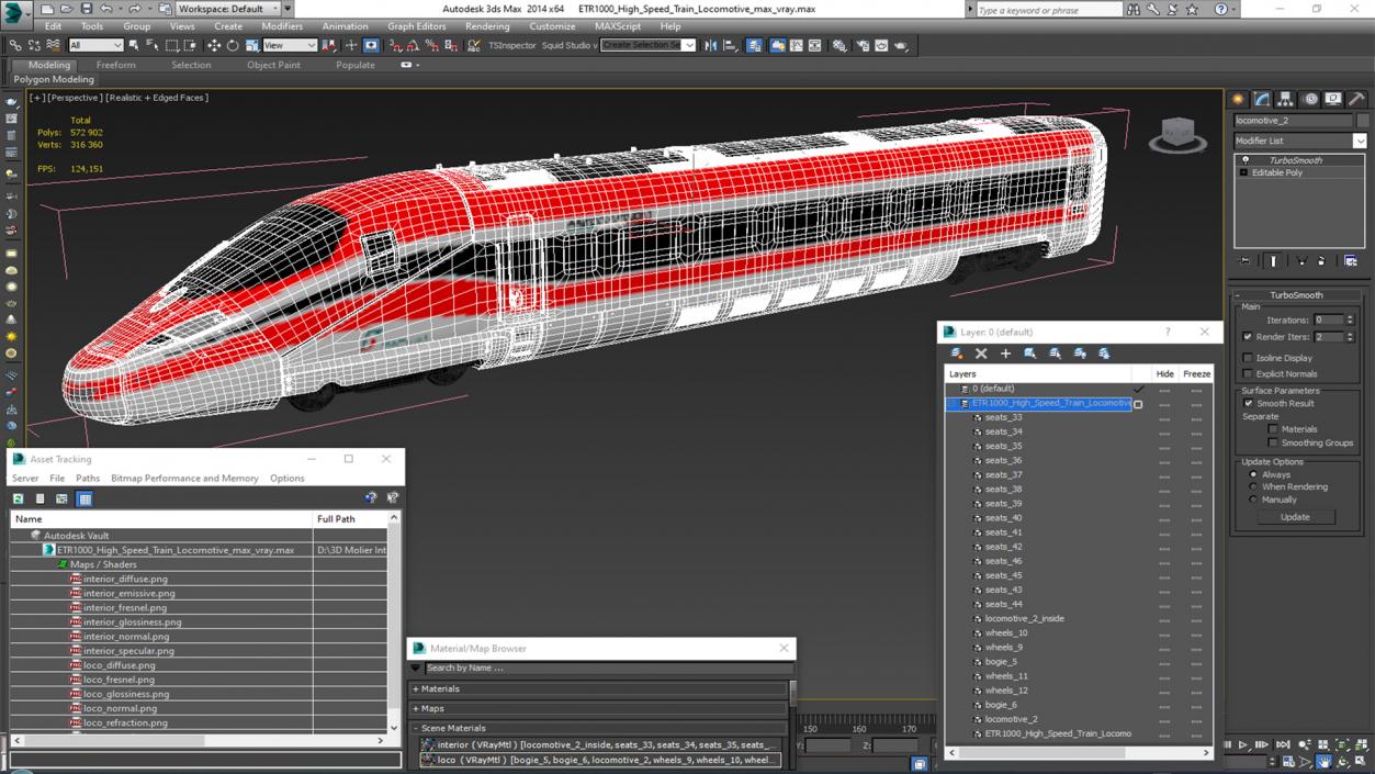 3D model ETR1000 High Speed Train Locomotive