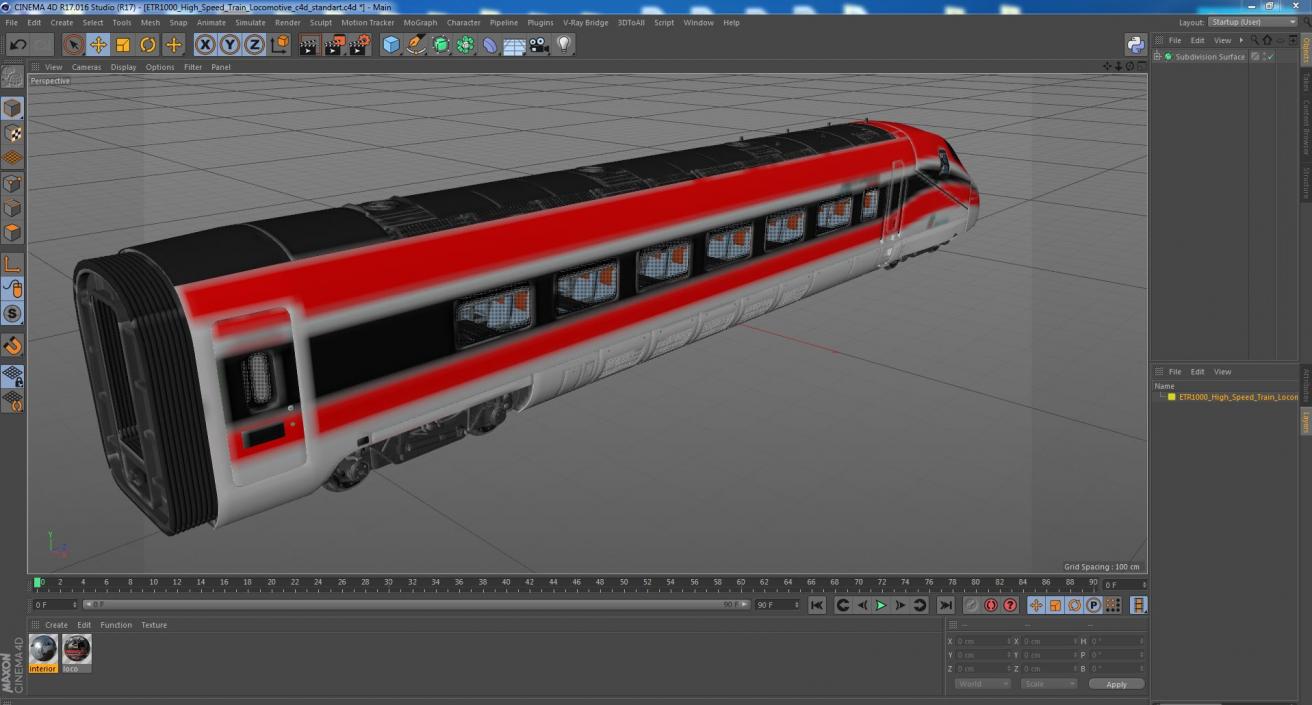 3D model ETR1000 High Speed Train Locomotive