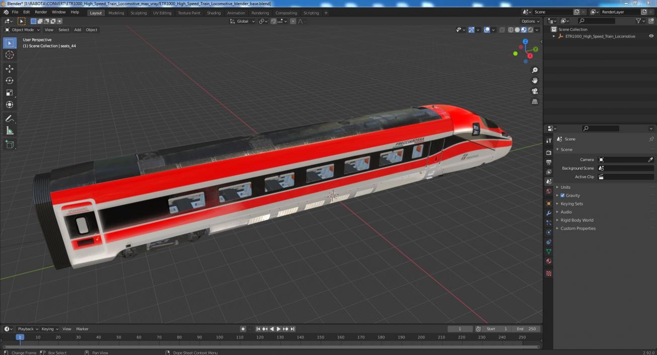 3D model ETR1000 High Speed Train Locomotive